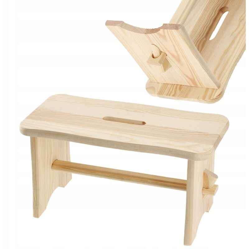 foto del prodotto kadax sgabello per bambini in legno, piccola sedia per aggiungere un tocco di fascino rustico al tuo arredamento rettangolare 