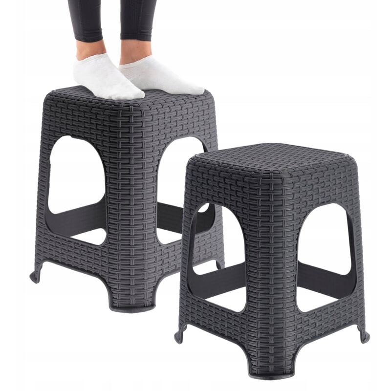 foto del prodotto kadax sgabello sgabello da cucina rattan antracite 2 pz