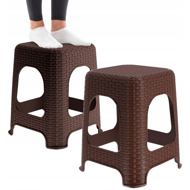 foto del prodotto kadax sgabello sgabello da cucina rattan marrone 2 pz