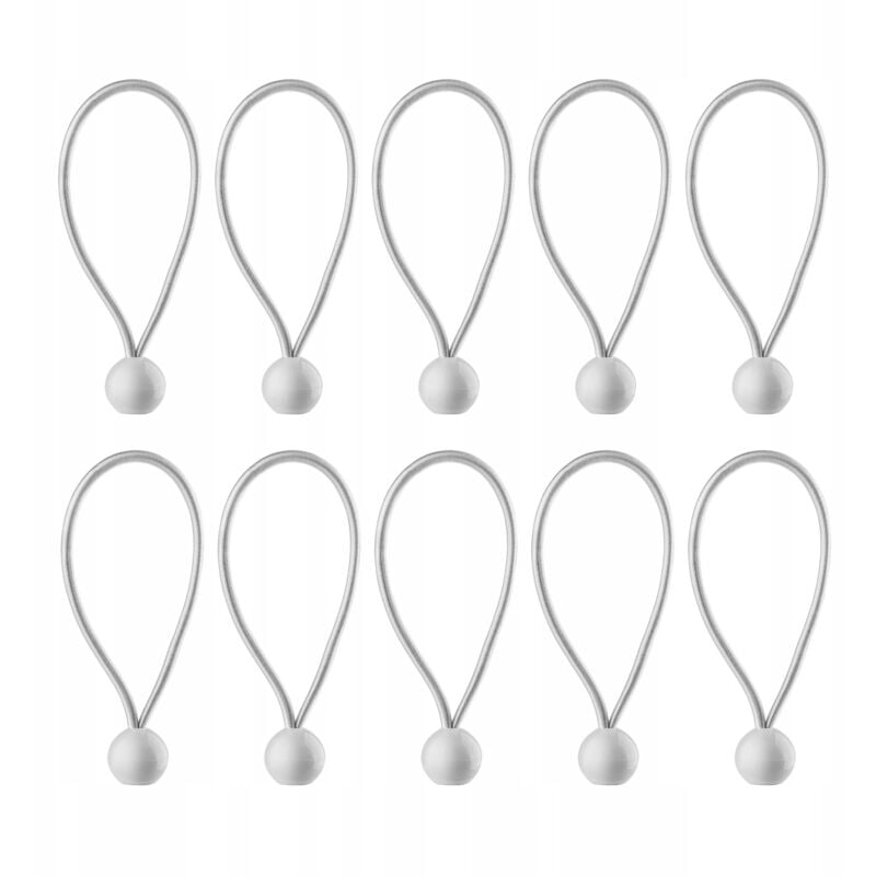 foto del prodotto kadax - supporti per teloni, confezione da 10, in gomma resistente alle intemperie, per tende, teloni, trampolini, roulotte bianco sfere 10 pezzi