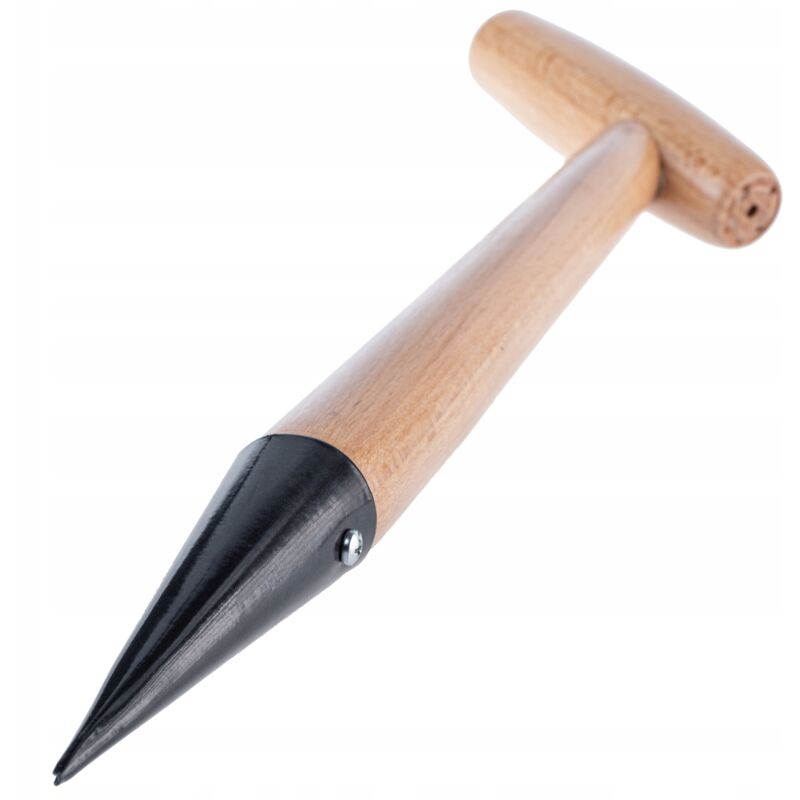 foto del prodotto kadax supporto per piantare in metallo con comodo manico in legno, bulbo o pianta di cipolla, pala per piantare l 39 cm, manico a t nero 