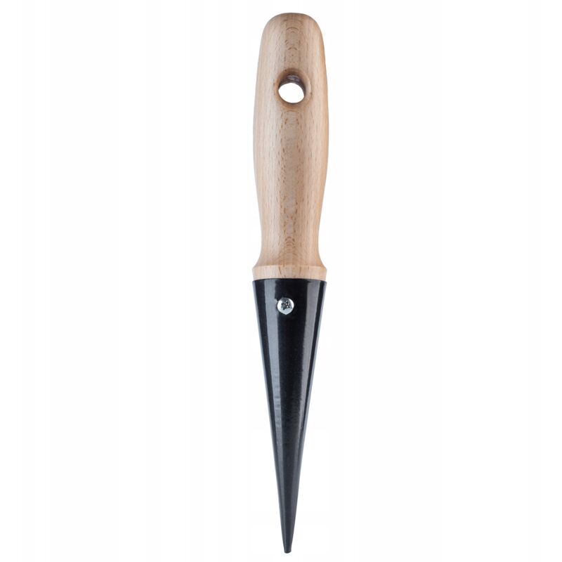 foto del prodotto kadax supporto per piantare in metallo con comodo manico in legno, pianta a bulbo, pala per piante, lunghezza 24 cm, nero