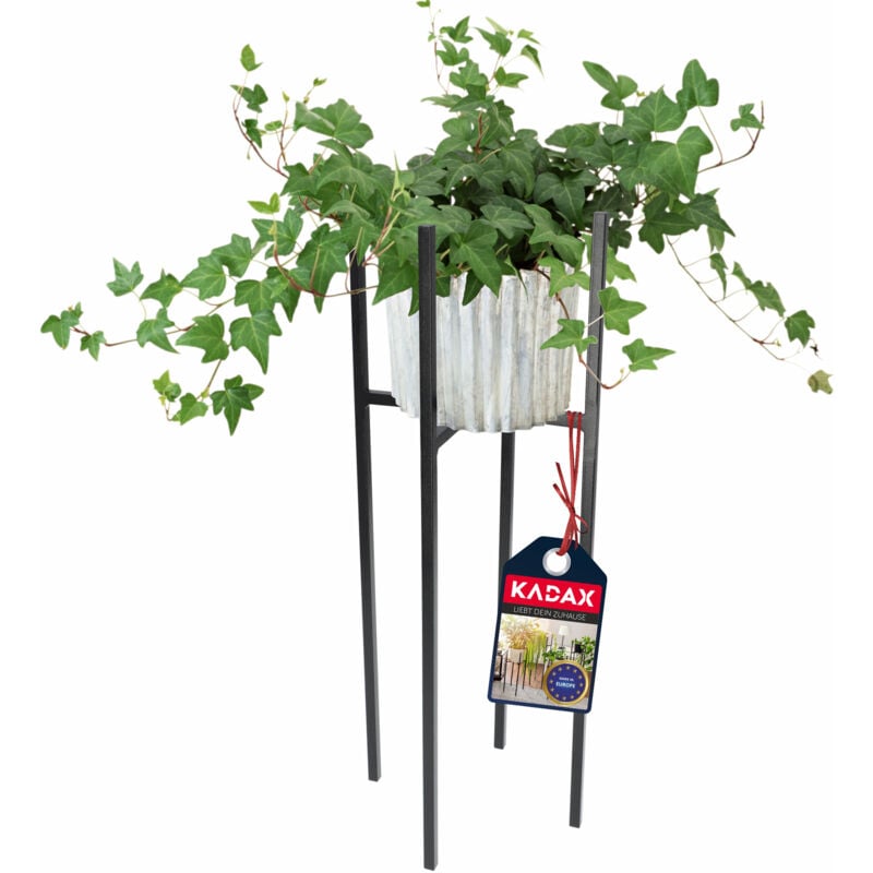 foto del prodotto kadax supporto per vaso per piante in acciaio resistente alle intemperie, nero, 26 x 26 x 67 cm