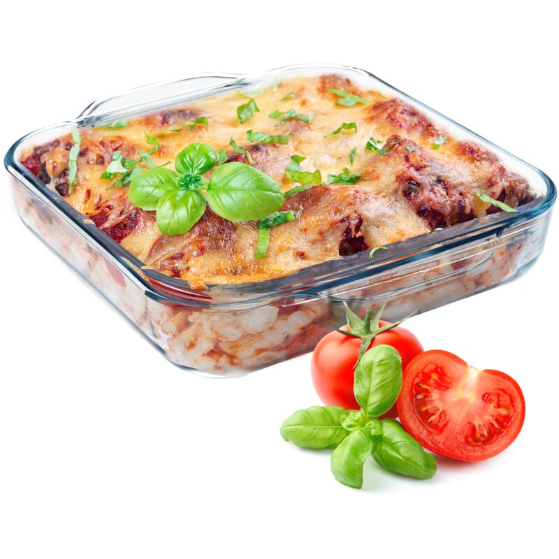 foto del prodotto kadax teglia resistente al calore da 2,4 litri piccola per cuocere al forno, quadrata, 25 cm
