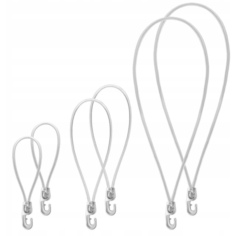 foto del prodotto kadax - tenditore per teloni set di 6 tenditori in gomma resistenti alle intemperie per tende, teloni, trampolini, roulotte (bianco/ganci/6 pezzi)