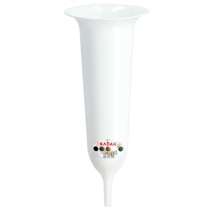 foto del prodotto kadax vaso a fiala per cimitero 35 cm fiori artificiali punta borchiata bianco