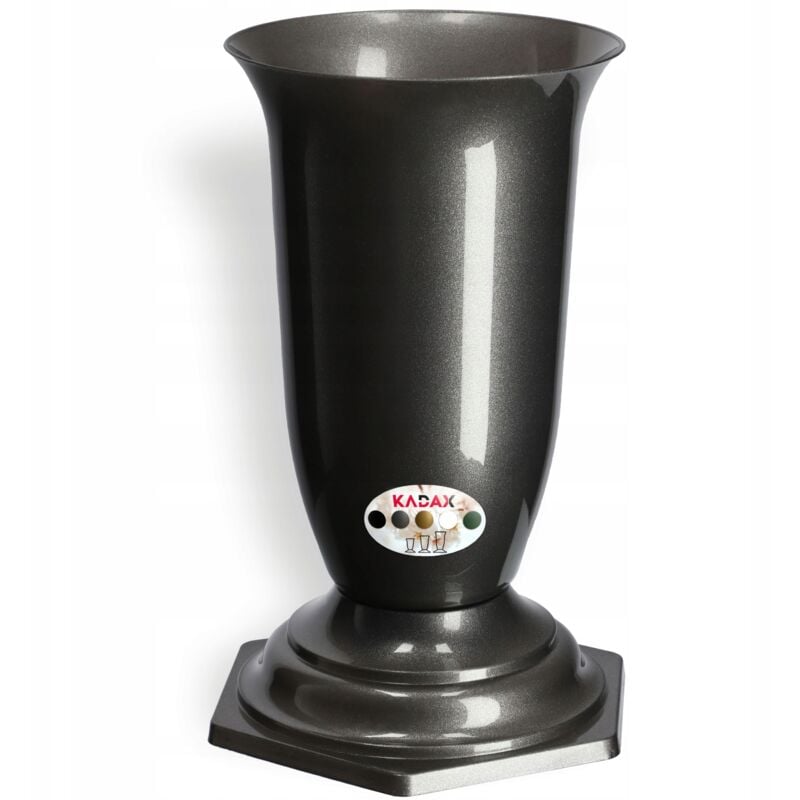 foto del prodotto kadax vaso bottiglia per cimitero tomba lapide grafite 29 cm