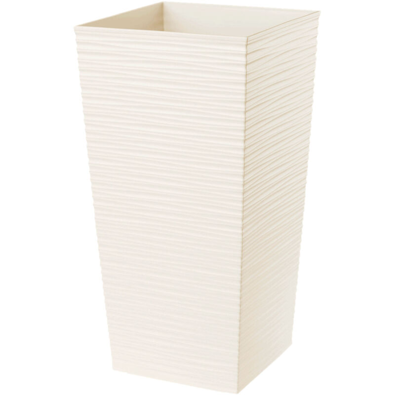 foto del prodotto kadax vaso da fiori alto, grande fioriera in plastica per la decorazione moderna ed elegante di interni ed esterni, vaso da fiori 36 cm, crema 