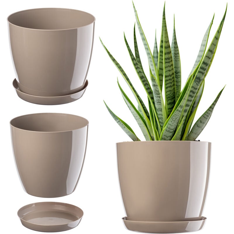 foto del prodotto kadax vaso da fiori con supporto coperchio in plastica vaso da fiori 12 cm beige per fiori