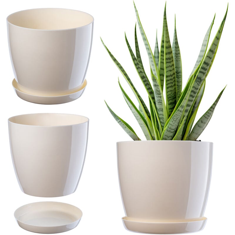foto del prodotto kadax vaso da fiori con supporto coperchio in plastica vaso da fiori 16 cm crema per fiori