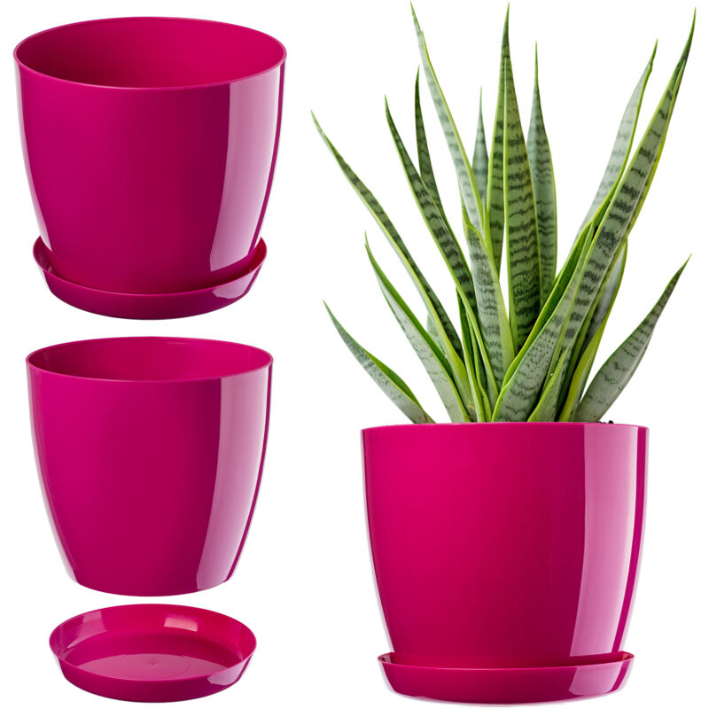 foto del prodotto kadax vaso da fiori con supporto coperchio in plastica vaso da fiori 20 cm rosa per fiori