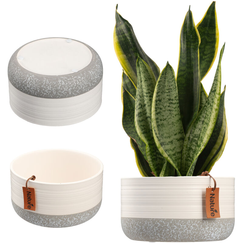 foto del prodotto kadax vaso da fiori in ceramica 17x9 cm con coperchio bianco