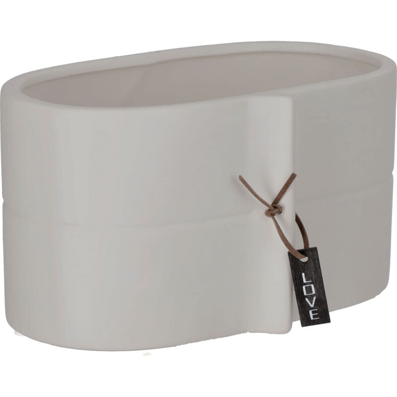 foto del prodotto kadax vaso da fiori in ceramica 22x12 cm con coperchio grigio