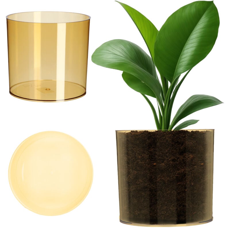 foto del prodotto kadax vaso da fiori in plastica 13 colori vaso lucido di forma cilindrica vaso per erbe aromatiche vaso per fiori diametro 6 cm bianco
