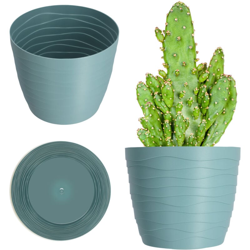 foto del prodotto kadax - vaso da fiori in plastica diametro 11-19 cm 7 colori vaso semplice e moderno vaso rotondo robusto diametro 11 cm menta piperita