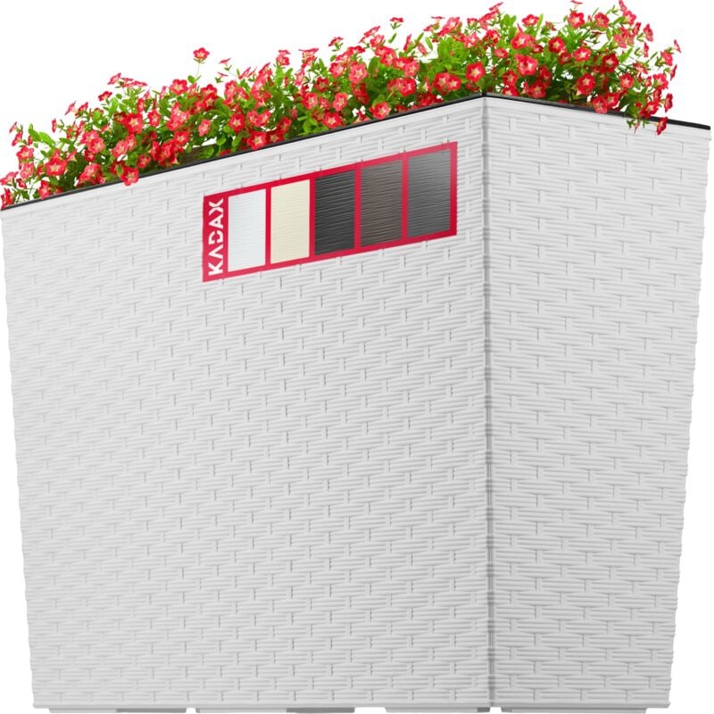 foto del prodotto kadax vaso da fiori inserto in rattan bianco 19x56 cm