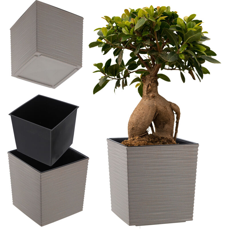 foto del prodotto kadax vaso da fiori inserto per vaso da giardino grigio 19 cm