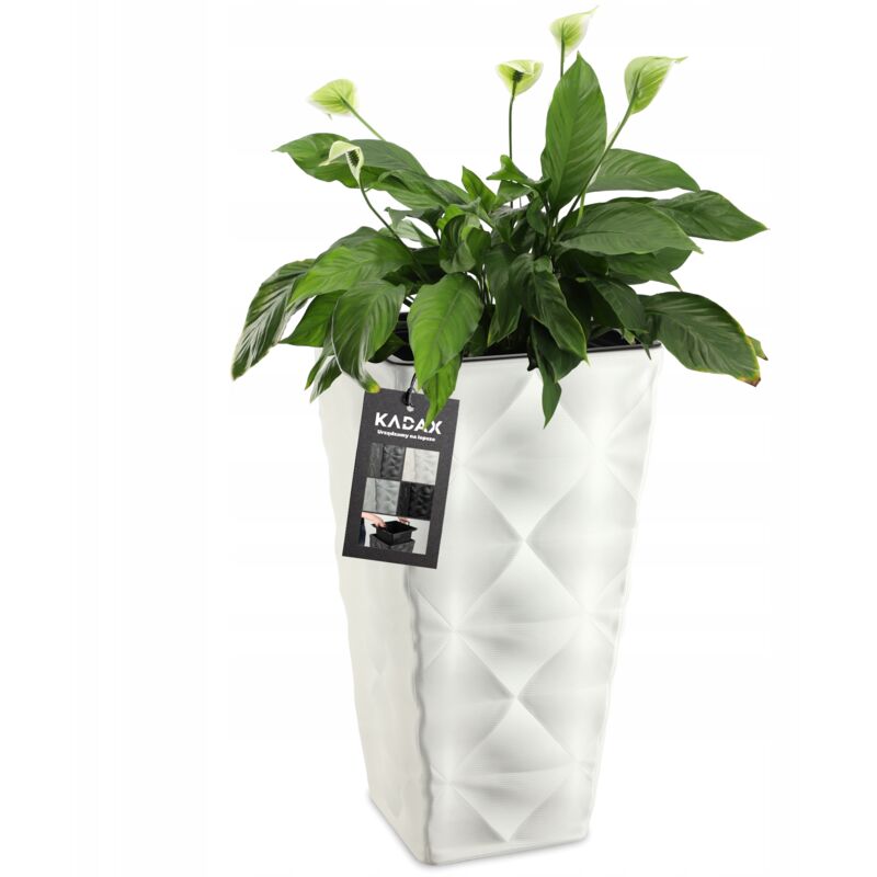 foto del prodotto kadax vaso da fiori vaso da fiori con inserto da giardino bianco 56 cm