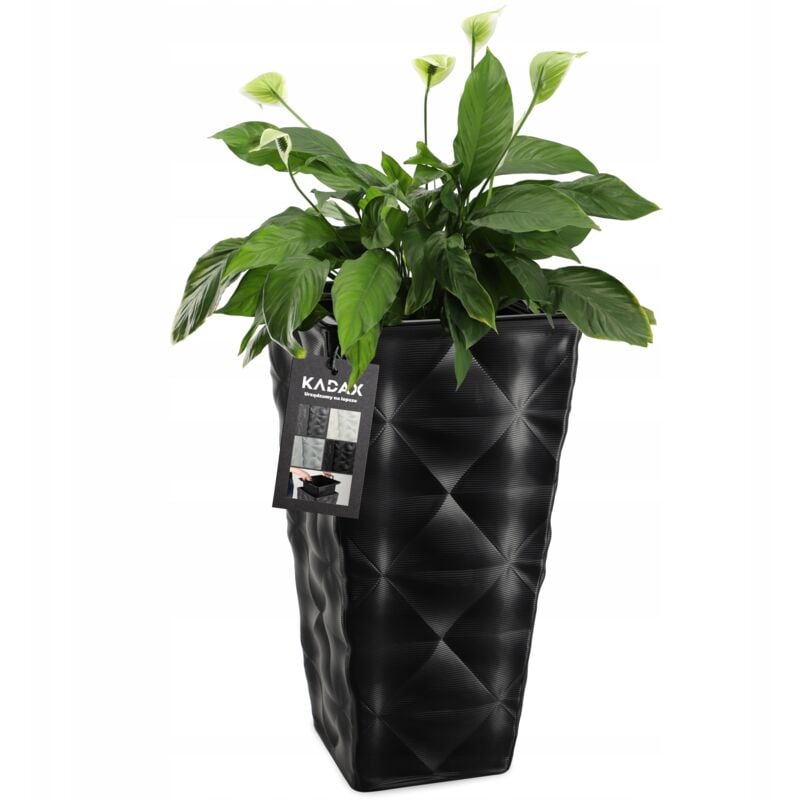 foto del prodotto kadax vaso da fiori vaso da fiori con inserto da giardino nero 56 cm