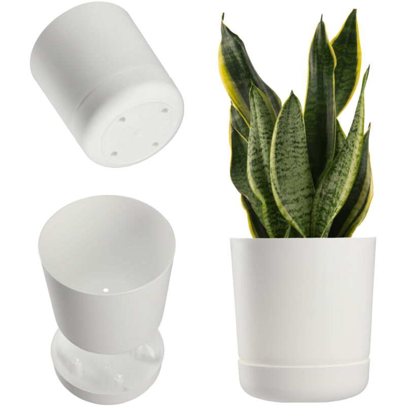 foto del prodotto kadax vaso da fiori vaso da fiori con supporto 25 cm bianco opaco