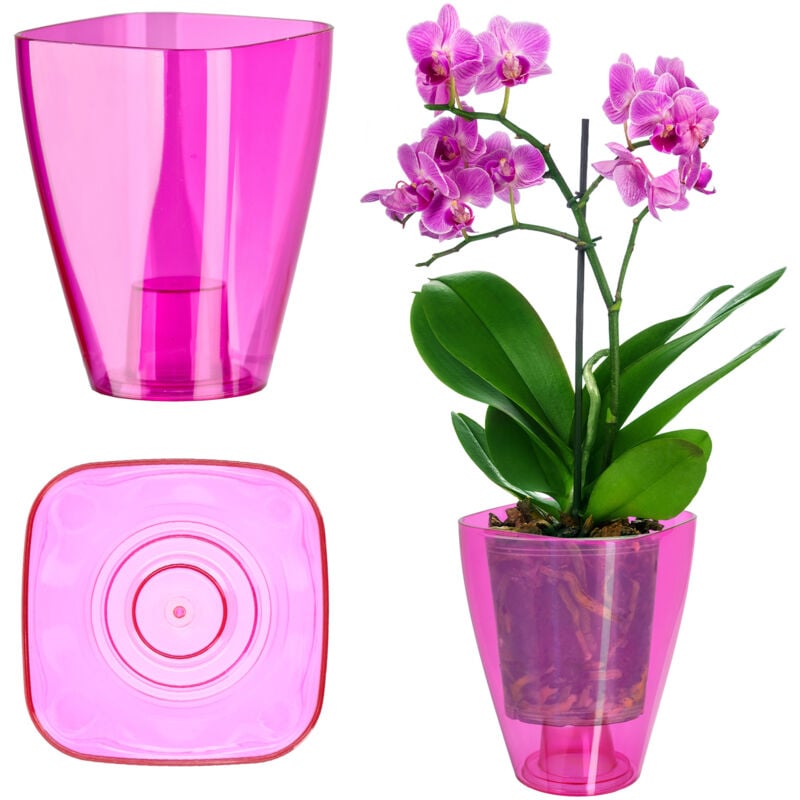 foto del prodotto kadax vaso da fiori, vaso da fiori sottile semplice orchidea margherita per cucina e soggiorno diametro 9 cm, rettangolare, rosa 