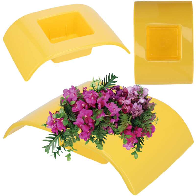 foto del prodotto kadax vaso di plastica ikebana, vaso di fiori ikebana, supporto per girasole giapponese, vaso ikebana, bouquet di fiori, 7,6 pollici, giallo