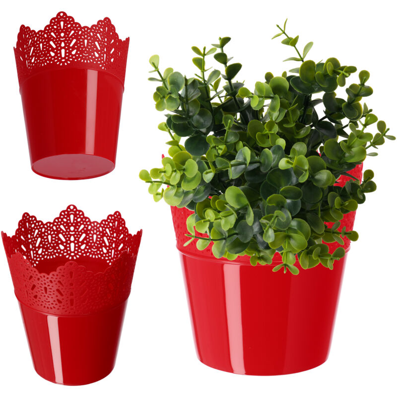 foto del prodotto kadax vaso per fiori e piante rosso 14,5 cm