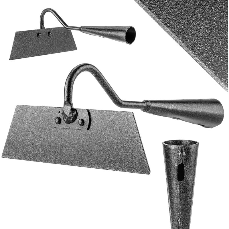 foto del prodotto kadax zappa da giardino senza manico forma trapezoidale sarchiatore in acciaio per estirpare e tagliare le erbacce nero 18 cm
