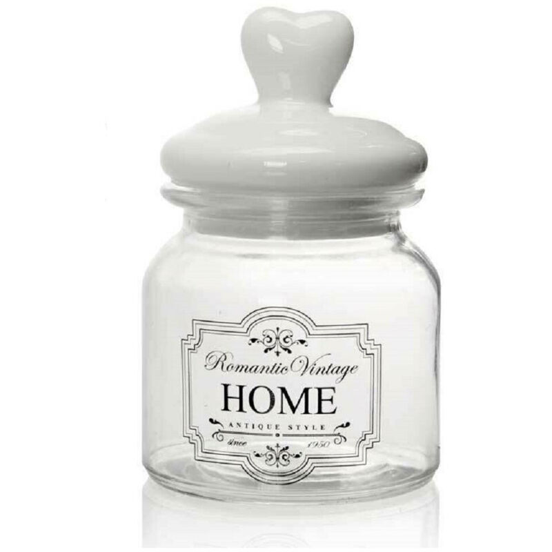 foto del prodotto kaela - barattolo contenitore in vetro decoro romantic vintage home 650ml 11x17cm 759369 -