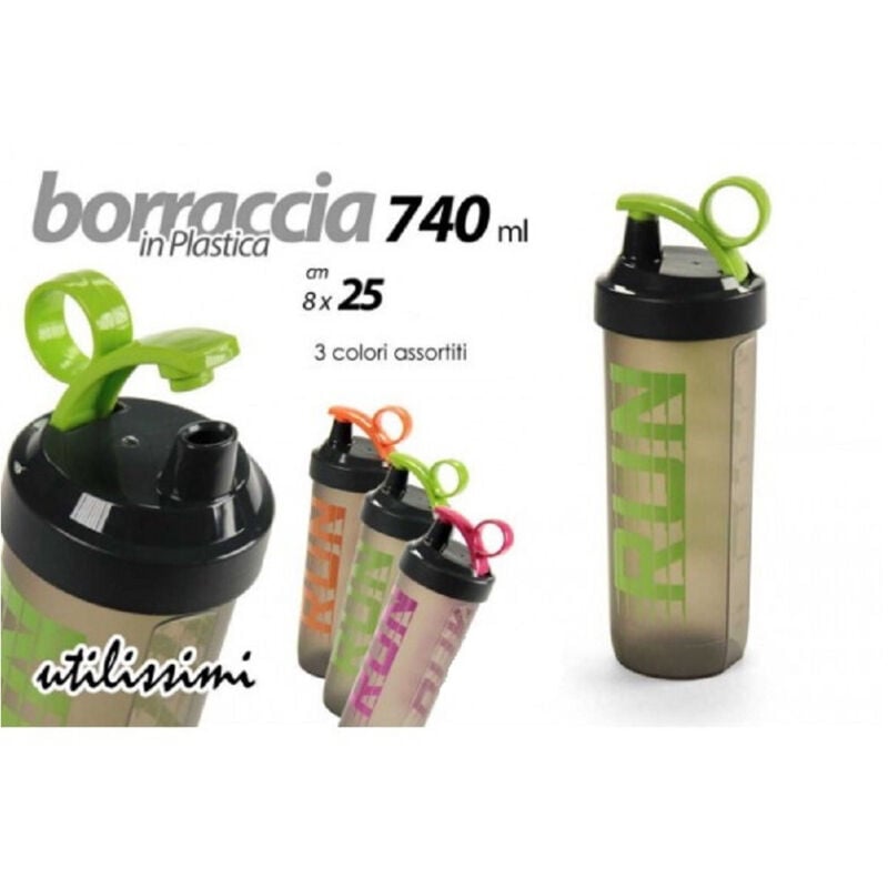 foto del prodotto kaela borraccia bottiglia run in plastica 740ml 740cc 8x25cm 3 colori assortiti 844096 