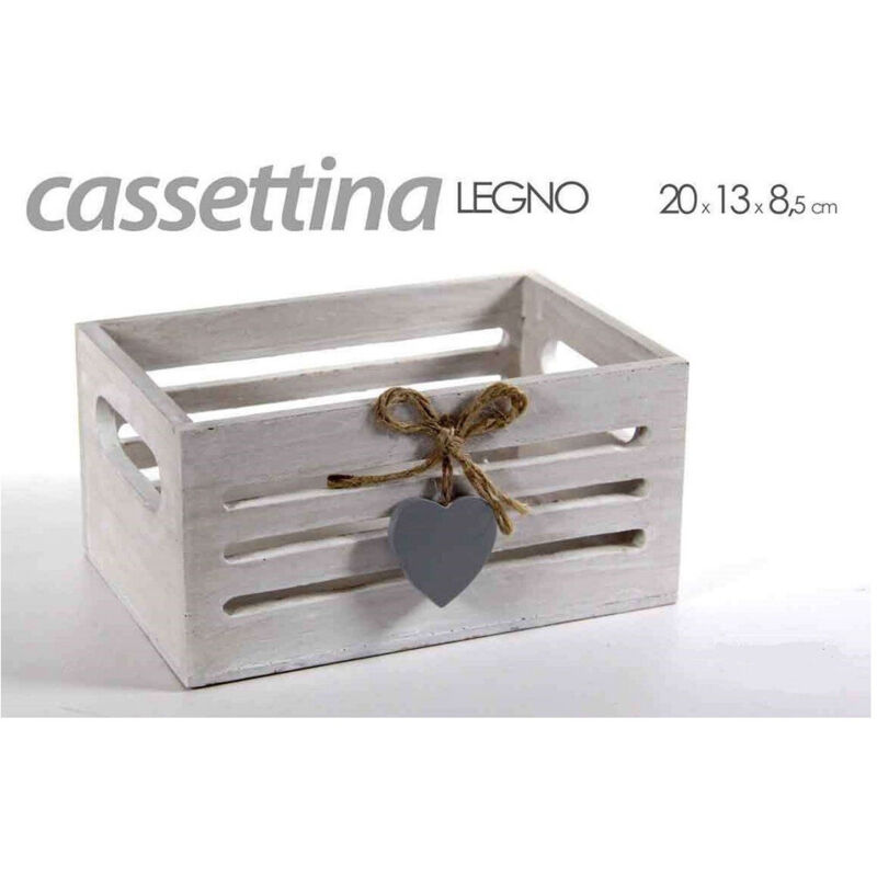 foto del prodotto kaela cassettina porta oggetti in legno con manici decoro cuore 20x13x8,5 cm 738258 