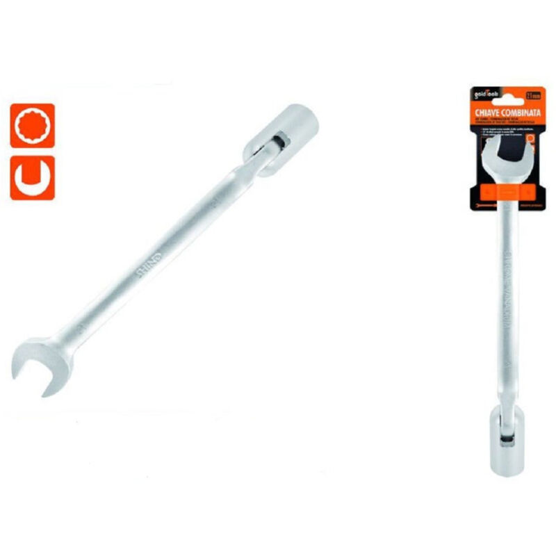 immagine 0 del prodotto kaela chiave combinata 21mm fissa e a bussola poligonale con snodo cromo vanadio 97568 