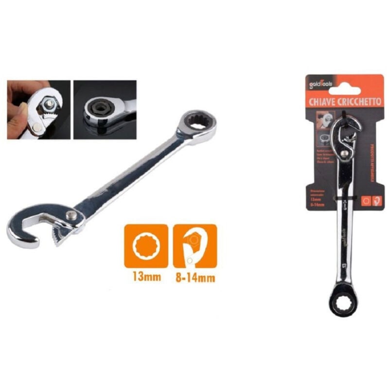 foto del prodotto kaela chiave universale 8 14 mm cricchetto a testa poligonale anello 13 mm pinza 91746 