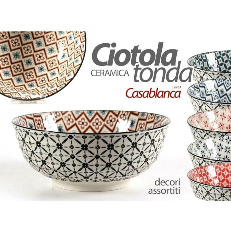 foto del prodotto kaela ciotola tonda casablanca multiuso 23x23x8,5cm ceramica assortiti cucina 720079 