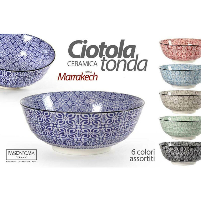 foto del prodotto kaela ciotola tonda multiuso in ceramica decorata marracash 13x13x5,7cm 6 colori 771613 