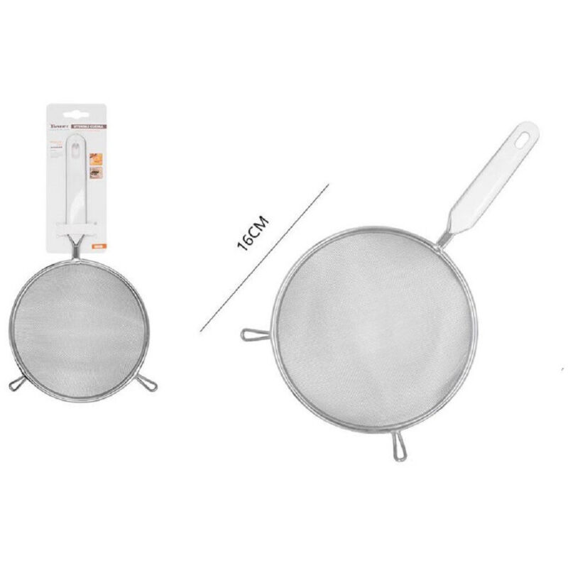foto del prodotto kaela colino a rete 16cm in acciaio cucina manico in plastica passino setaccio 50622 
