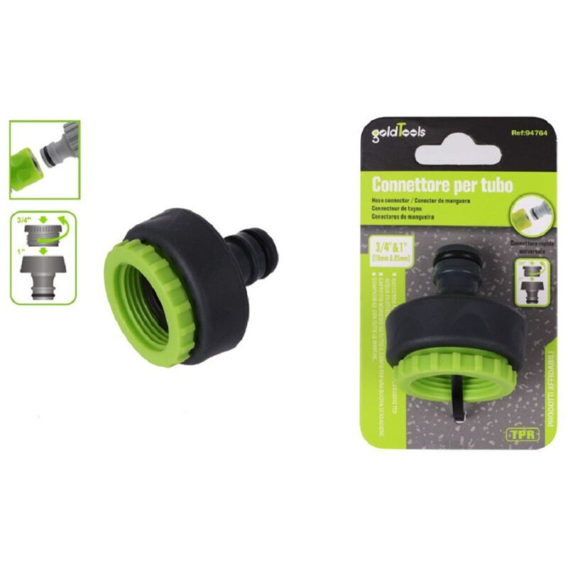 foto del prodotto kaela connettore rapido universale filetto femmina da 3 4 a 1 per tubo giardino 94764 
