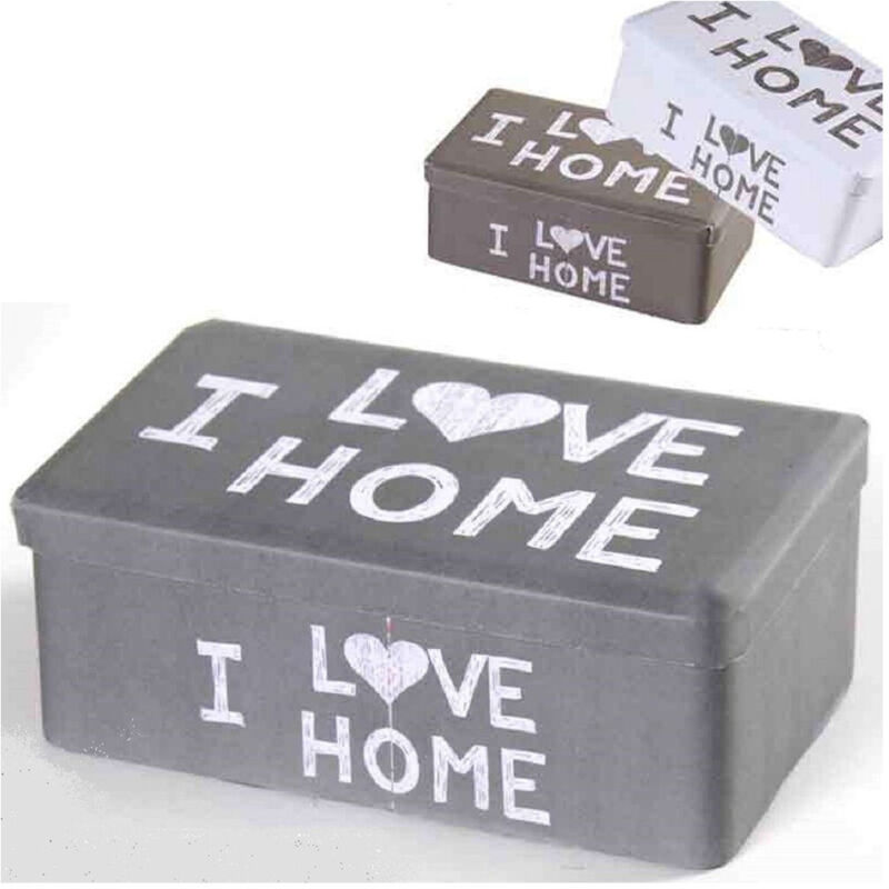 foto del prodotto kaela contenitore scatola latta multiuso 18x11x7cm i love home colori assortiti 710483 