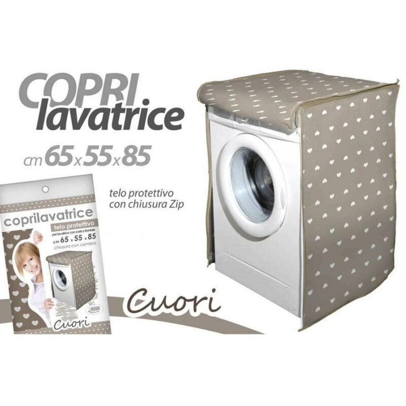 foto del prodotto kaela coprilavatrice copri lavatrice telo prottetivo 65x55x85cm cerniera cuori 736780 