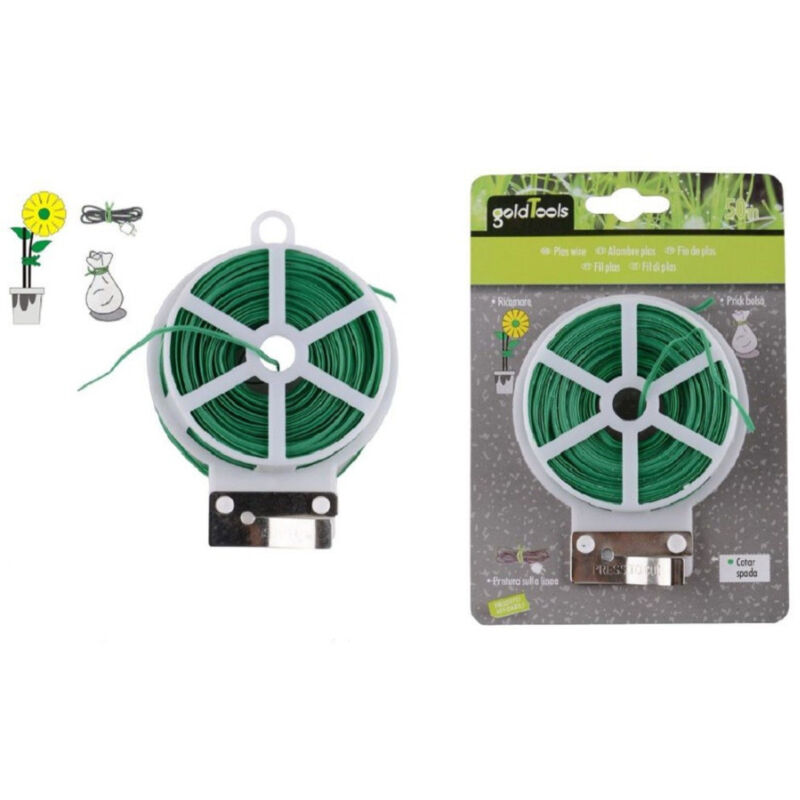 foto del prodotto kaela filo di ferro plastificato con anima ferro per giardino giardinaggio 50 mt 90133 