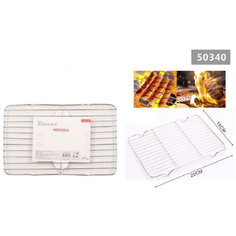 foto del prodotto kaela griglia in acciaio 25.5x16cm mensola per barbecue vapore cuocere arrostire 50340 