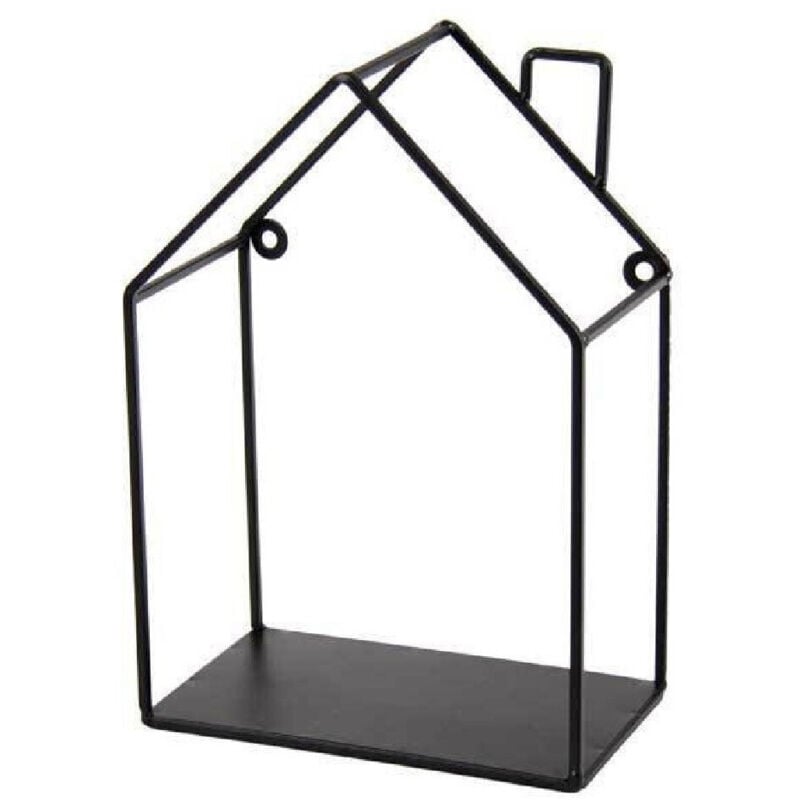 foto del prodotto kaela mensola bacheca parete metallo moderno nero 17x10x25cm casetta industrial 822278 