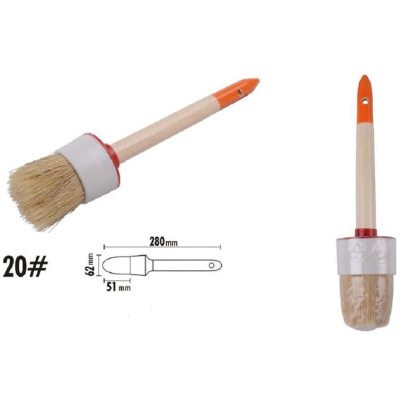 foto del prodotto kaela pennello pittura maniglia in legno setole naturali a testa tonda 51mm 20 90298 