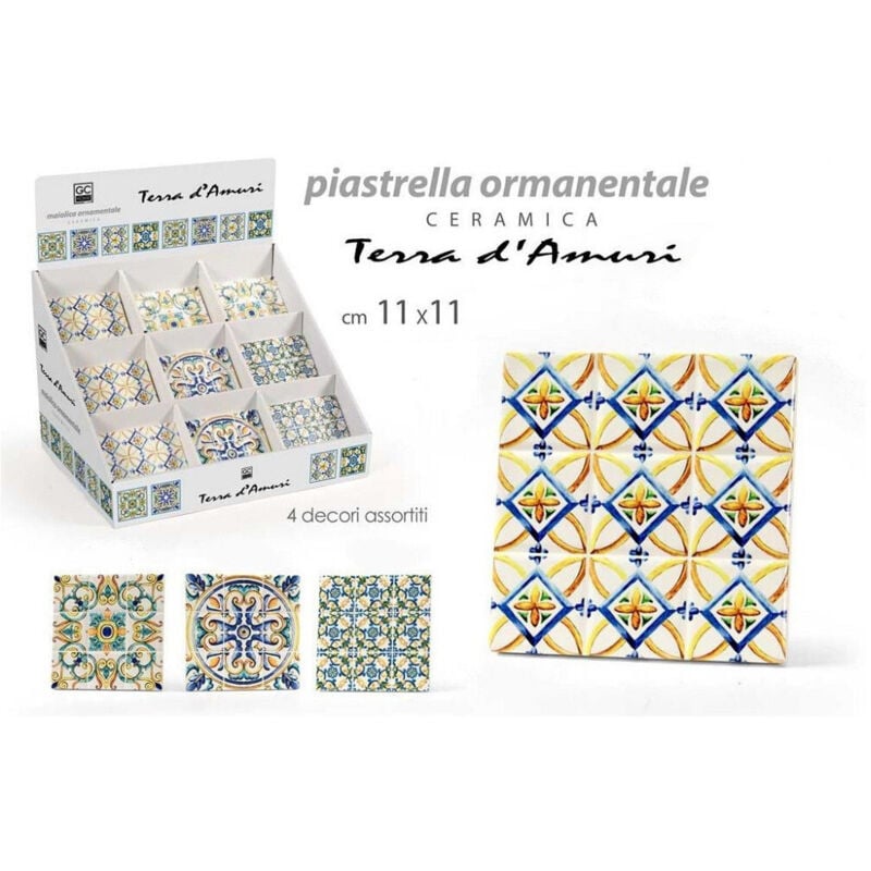 foto del prodotto kaela piastrella ornamentale ceramica 11x11 cm terra d amuri 4 decori assortiti 820854 