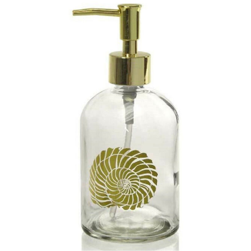 foto del prodotto kaela portasapone liquido dosatore oro 450ml 8x18cm vetro vari decori assortiti 775673 