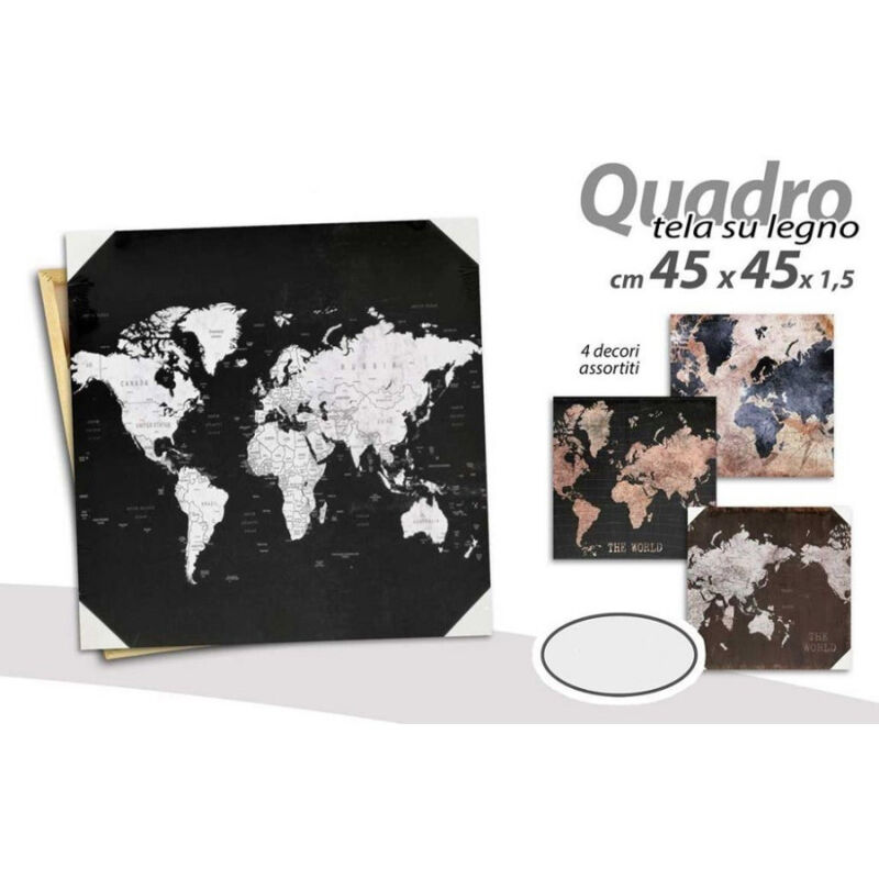 foto del prodotto kaela quadro quadretto decorativo 45x45x1,5cm tela su legno deluxe 4 decori ass 834790 