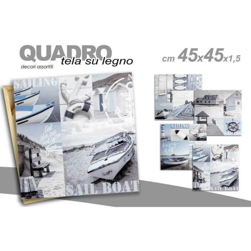 foto del prodotto kaela quadro quadretto decorativo 45x45x1,5cm tela su legno deluxe decori ass. 709661 