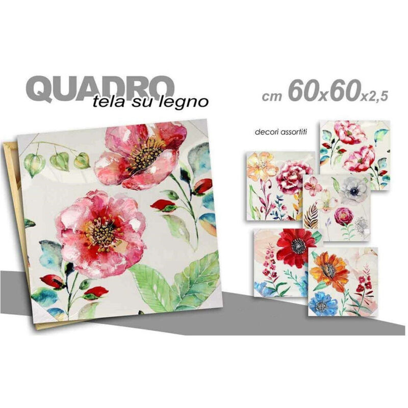 foto del prodotto kaela quadro quadretto decorativo 60x60x2,5cm tela su legno deluxe decori ass. 723643 