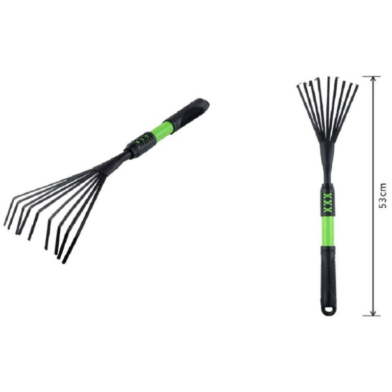foto del prodotto kaela rastrello attrezzo giardino per foglie manico con impugnatura gommata 53cm 90067 