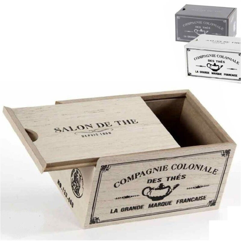foto del prodotto kaela scatola porta oggetti bustine the t cialde caff 16x11x9 cm legno decori 738661 